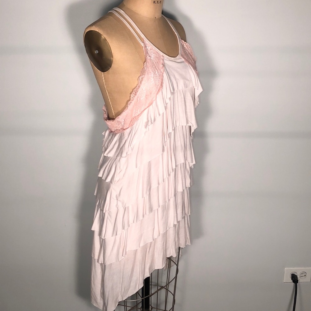 RARE FREE PEOPLE: VINTAGE Y2K : Free People Zipper Mini Boho Sleeveless Dress M